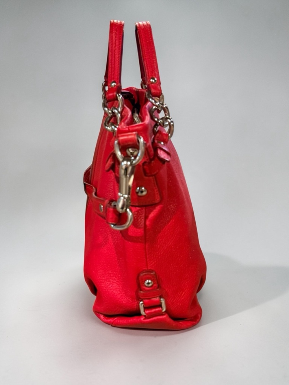 COACH Brooke Red Leather Hobo Shoulder Bag 14142 - Picture 5 of 14